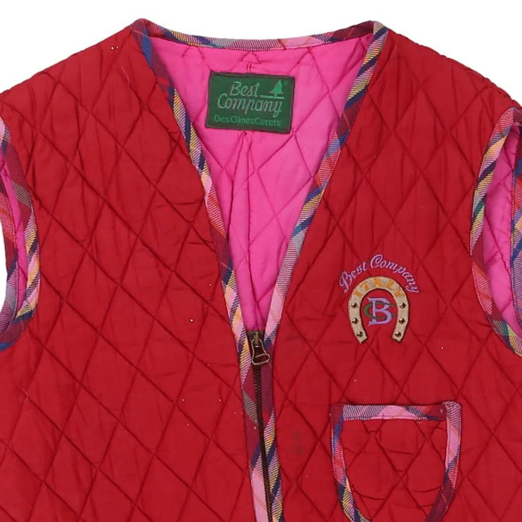 1980s Best Company Gilet - Large Red Polyester