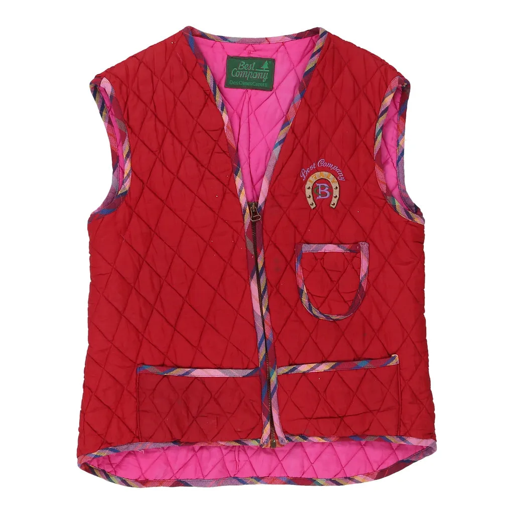 1980s Best Company Gilet - Large Red Polyester