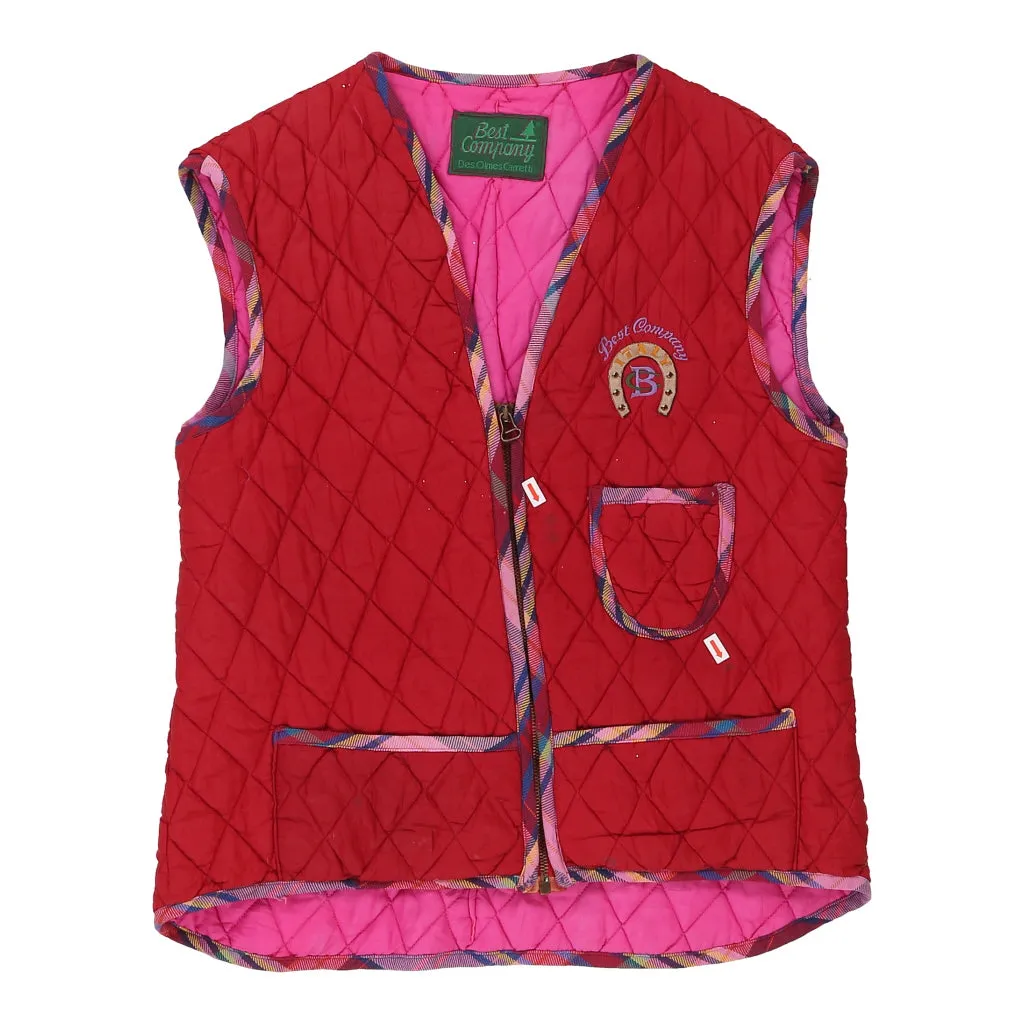 1980s Best Company Gilet - Large Red Polyester