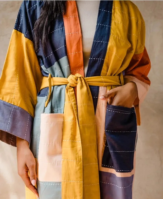 Anchal Colorblock Cotton Robe