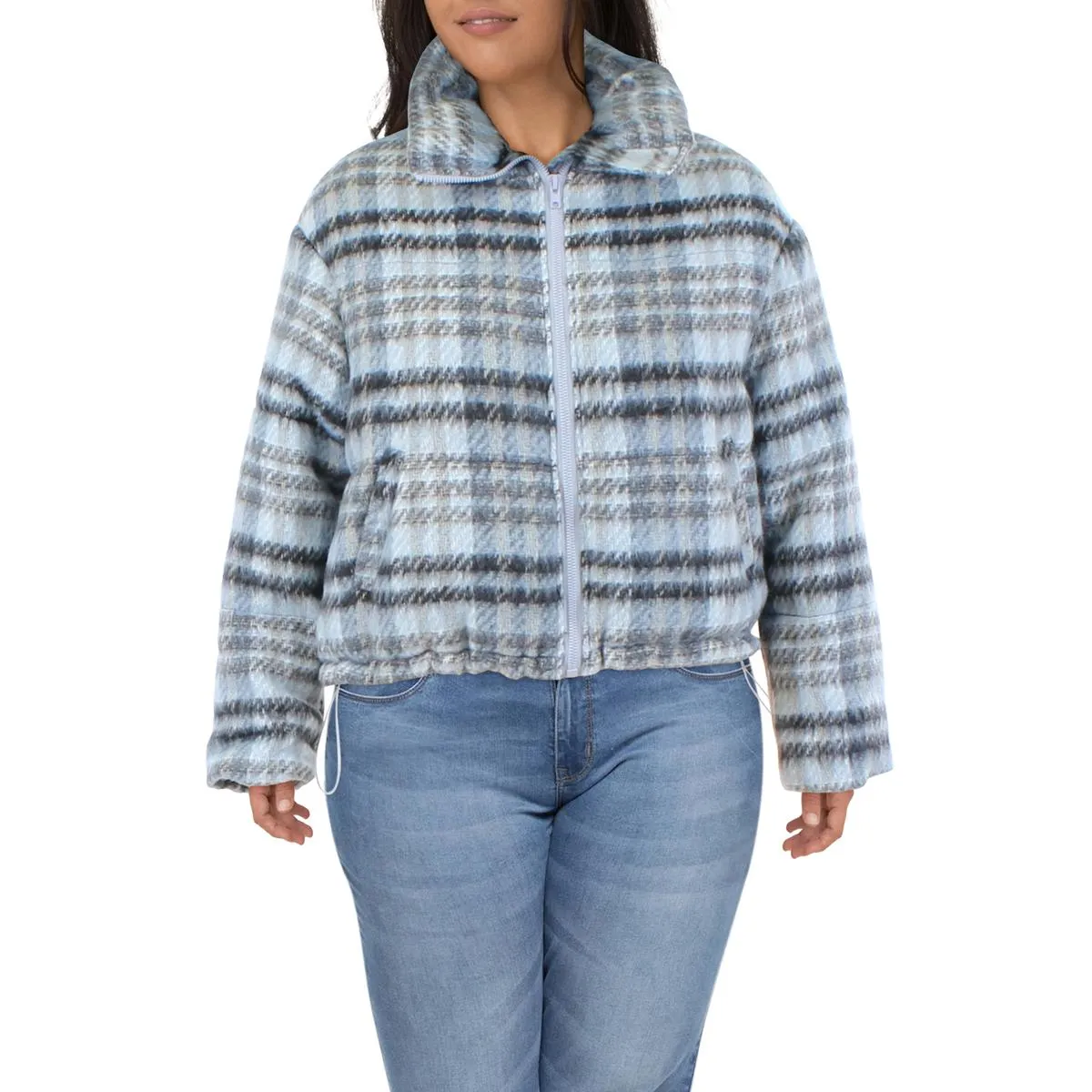 Apparis Womens Josh Plaid Faux Fur Lined Quilted Coat