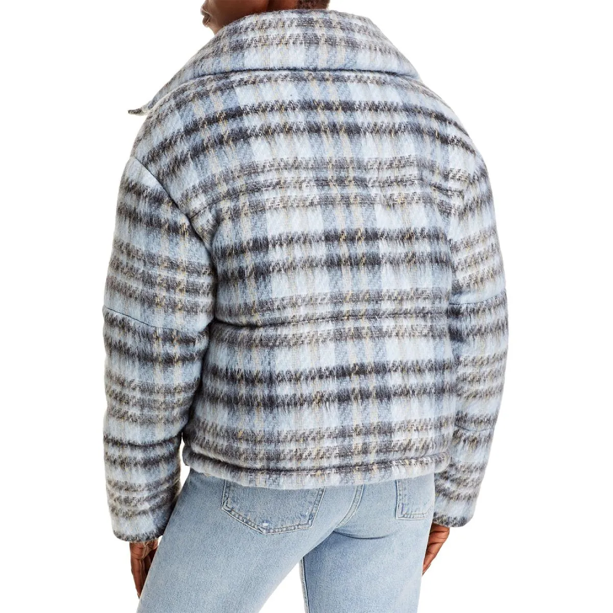 Apparis Womens Josh Plaid Faux Fur Lined Quilted Coat