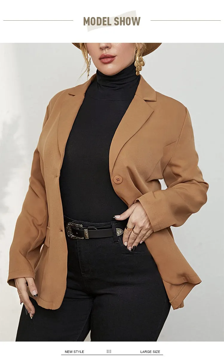 Autumn Suit Neck Button Down Commuter Blazer Coat