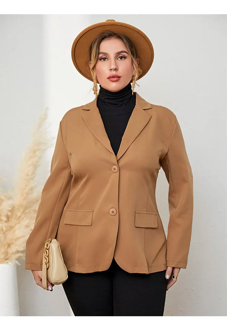 Autumn Suit Neck Button Down Commuter Blazer Coat