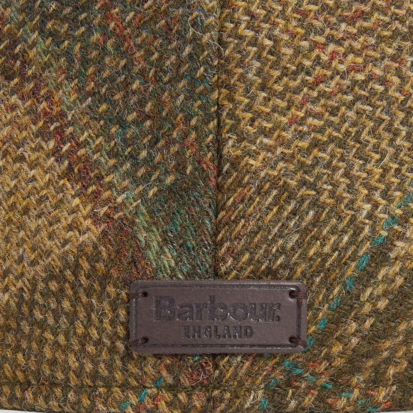 Barbour Deveron Tweed Flat Cap Green Mix