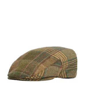 Barbour Deveron Tweed Flat Cap Green Mix