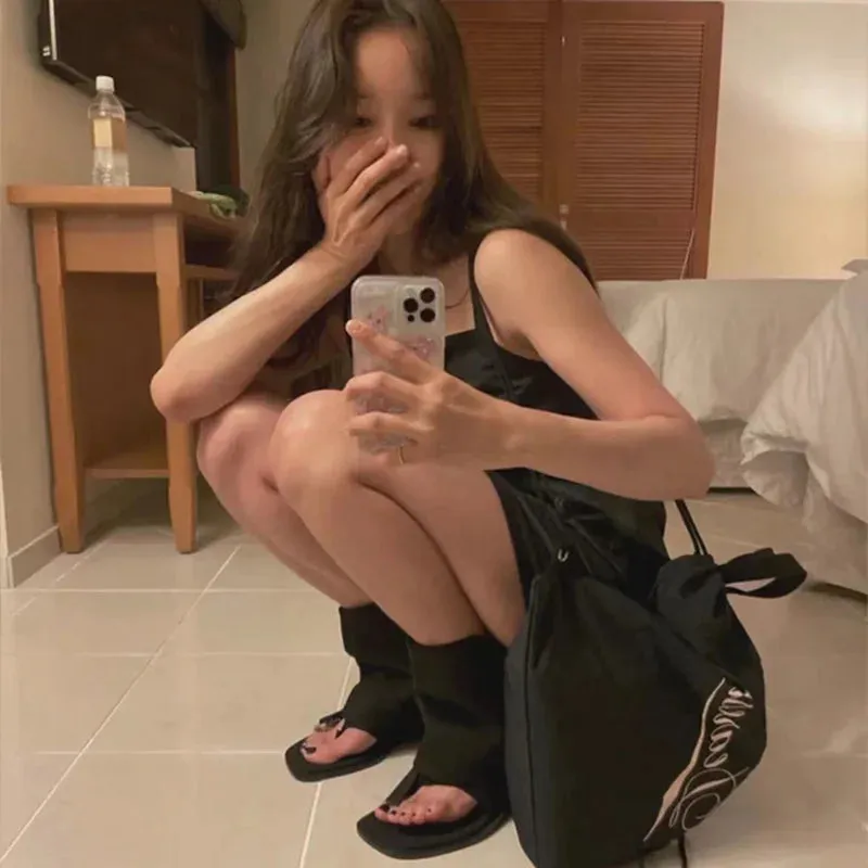 binfenxie luxury Designer Spring Summer Gladiator Woman Sandals Fashion Clip Toe Flats Spice Girls Outdoor Trouser Boots