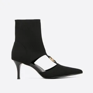 binfenxie- Women Mesh Kitten Heel Boots