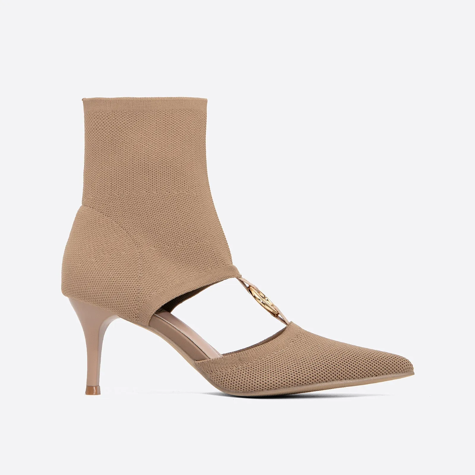 binfenxie- Women Mesh Kitten Heel Boots