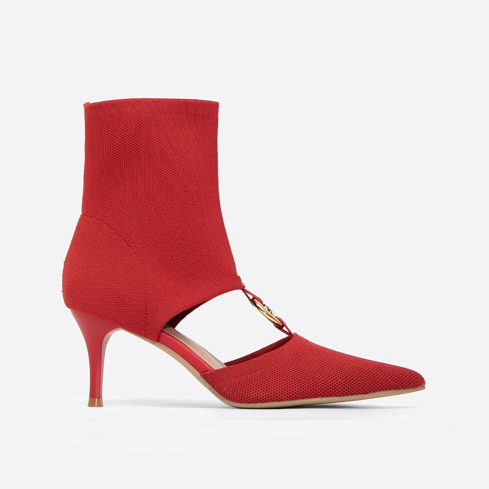 binfenxie- Women Mesh Kitten Heel Boots