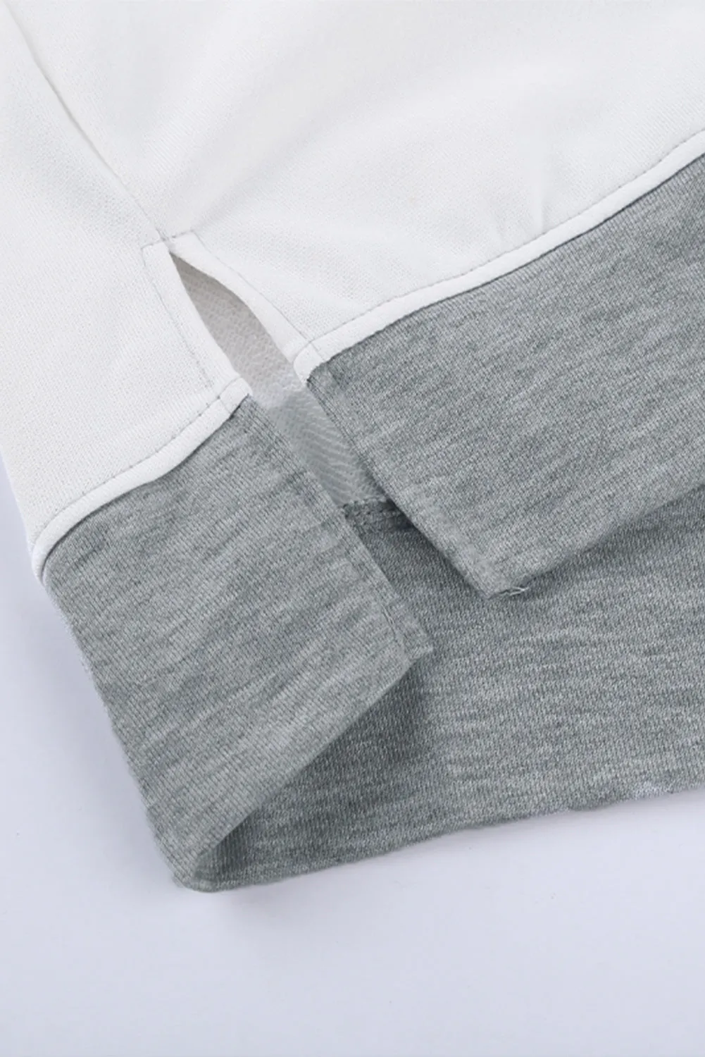 Color Block Round Neck Long Sleeves Pullover Sweatshirt