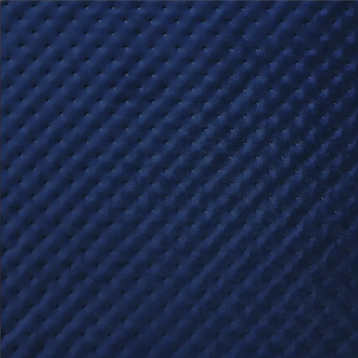 Dotted Quilted Blue Velvet