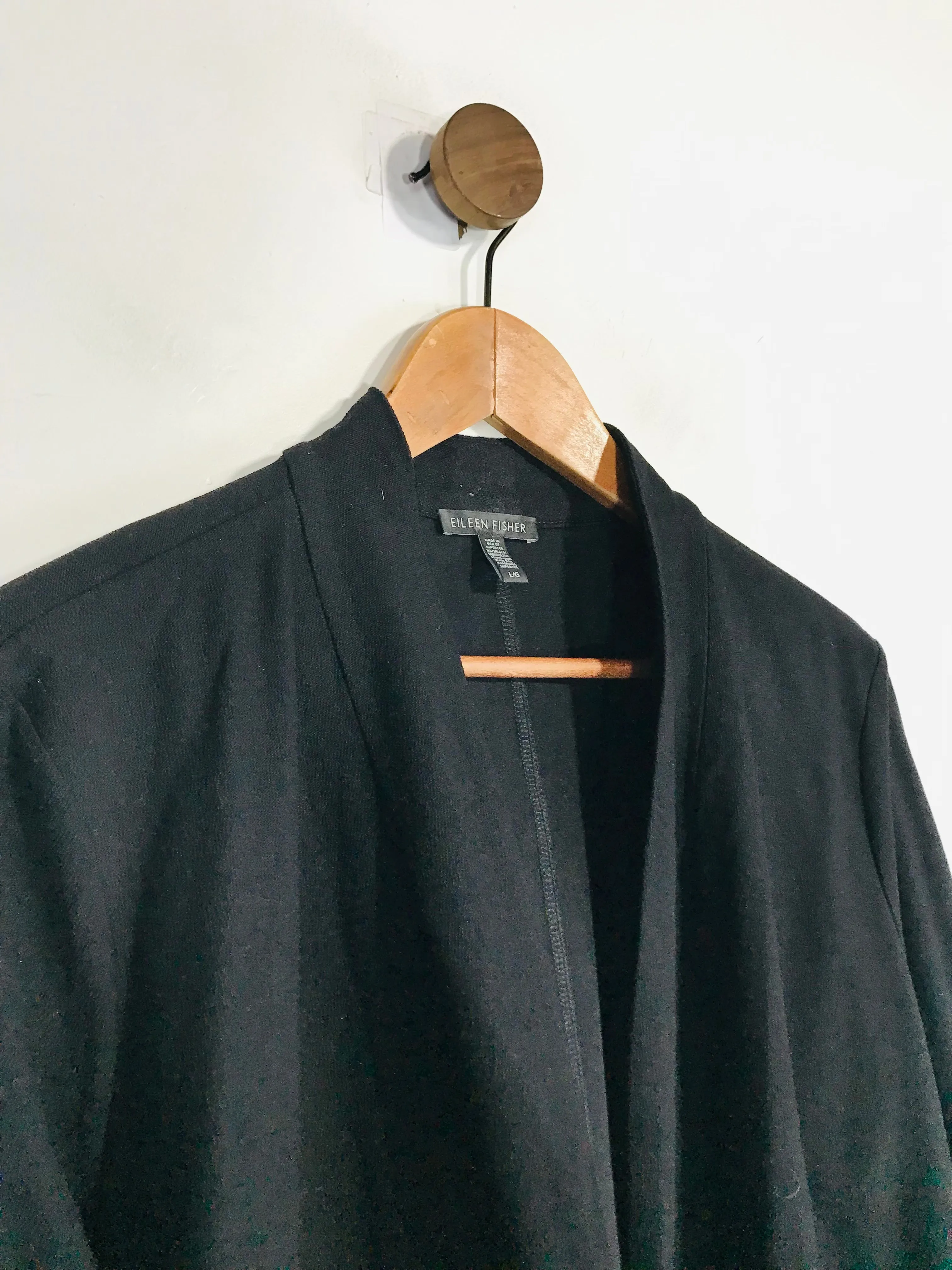 Eileen Fisher Women's Stretch Longline Gilet Jacket | L UK14 | Black