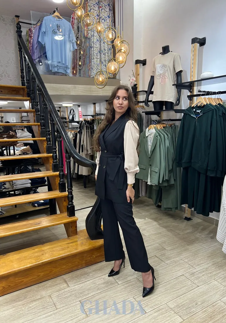 Ensemble gilet - pantalon en noir