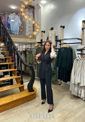 Ensemble gilet - pantalon en noir