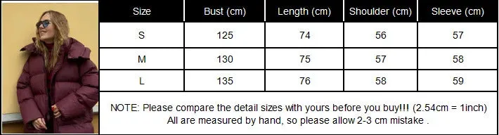Fashion Burgundy Hooded Cotton Coats Vintage Lady Lapel Long Sleeve Zipper Quilted Jacket 2024 Winter Lady Warm Street Outerwear