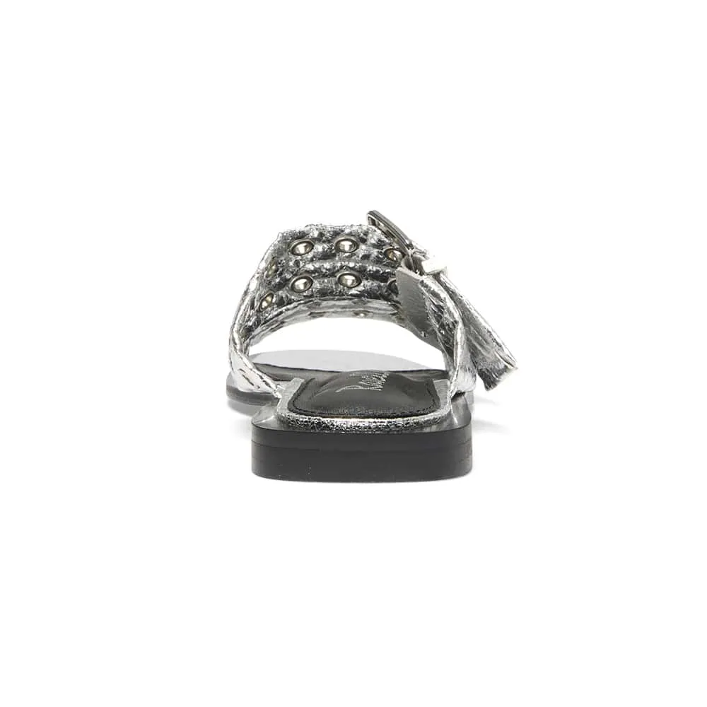 Fonda Slide in Silver Crinkle Sparkle