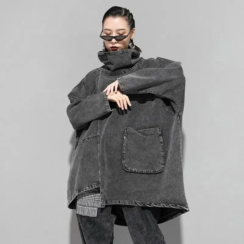 Grey Demin Loose Fit Oversize