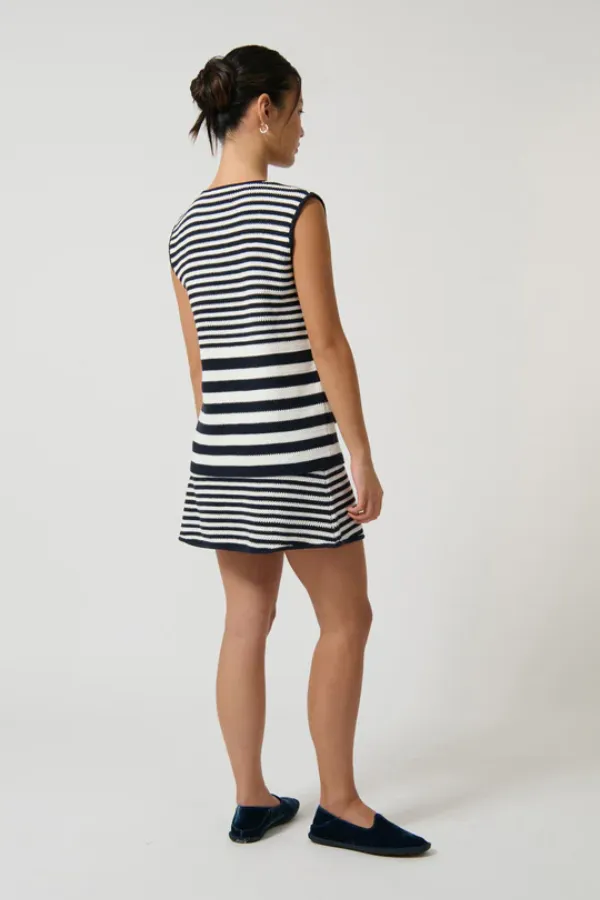 Helena Mini Skirt Stripe 2 Navy/White