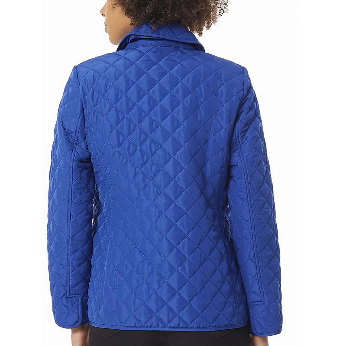 Jones New York Womens Button Long Sleeves Quilted Coat