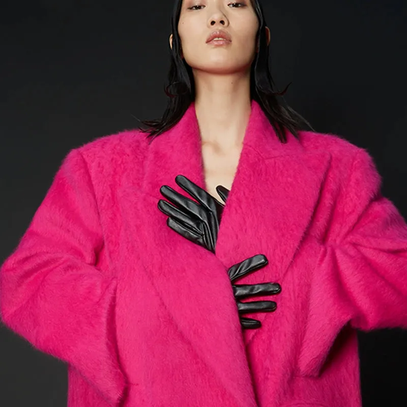 LEDI W luxury  DRAGON FRUIT PINK  WIDE COAT WINTER COAT - suli