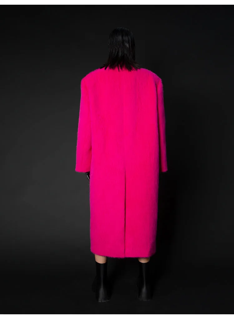 LEDI W luxury  DRAGON FRUIT PINK  WIDE COAT WINTER COAT - suli