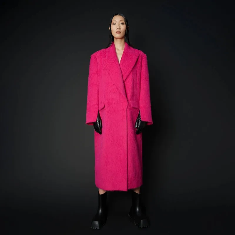 LEDI W luxury  DRAGON FRUIT PINK  WIDE COAT WINTER COAT - suli