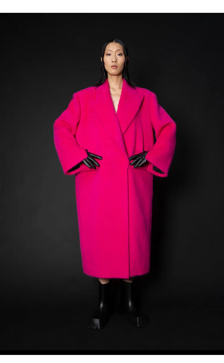LEDI W luxury  DRAGON FRUIT PINK  WIDE COAT WINTER COAT - suli