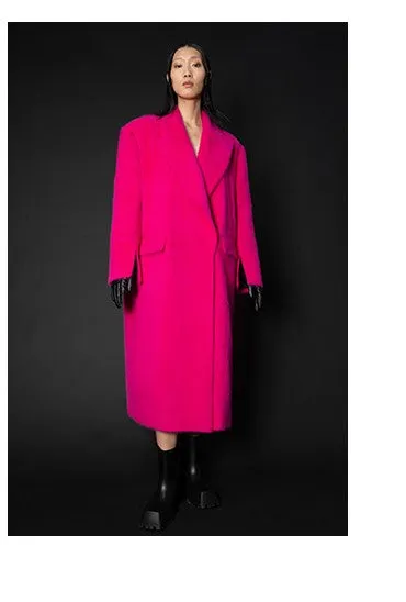 LEDI W luxury  DRAGON FRUIT PINK  WIDE COAT WINTER COAT - suli
