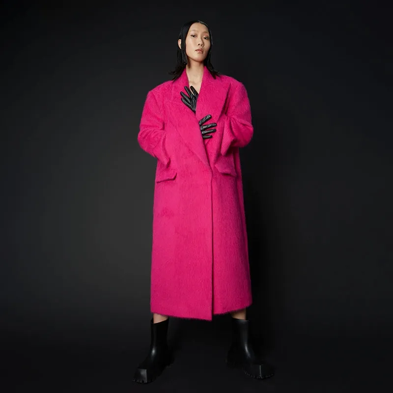 LEDI W luxury  DRAGON FRUIT PINK  WIDE COAT WINTER COAT - suli