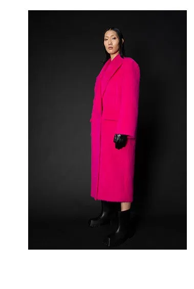 LEDI W luxury  DRAGON FRUIT PINK  WIDE COAT WINTER COAT - suli
