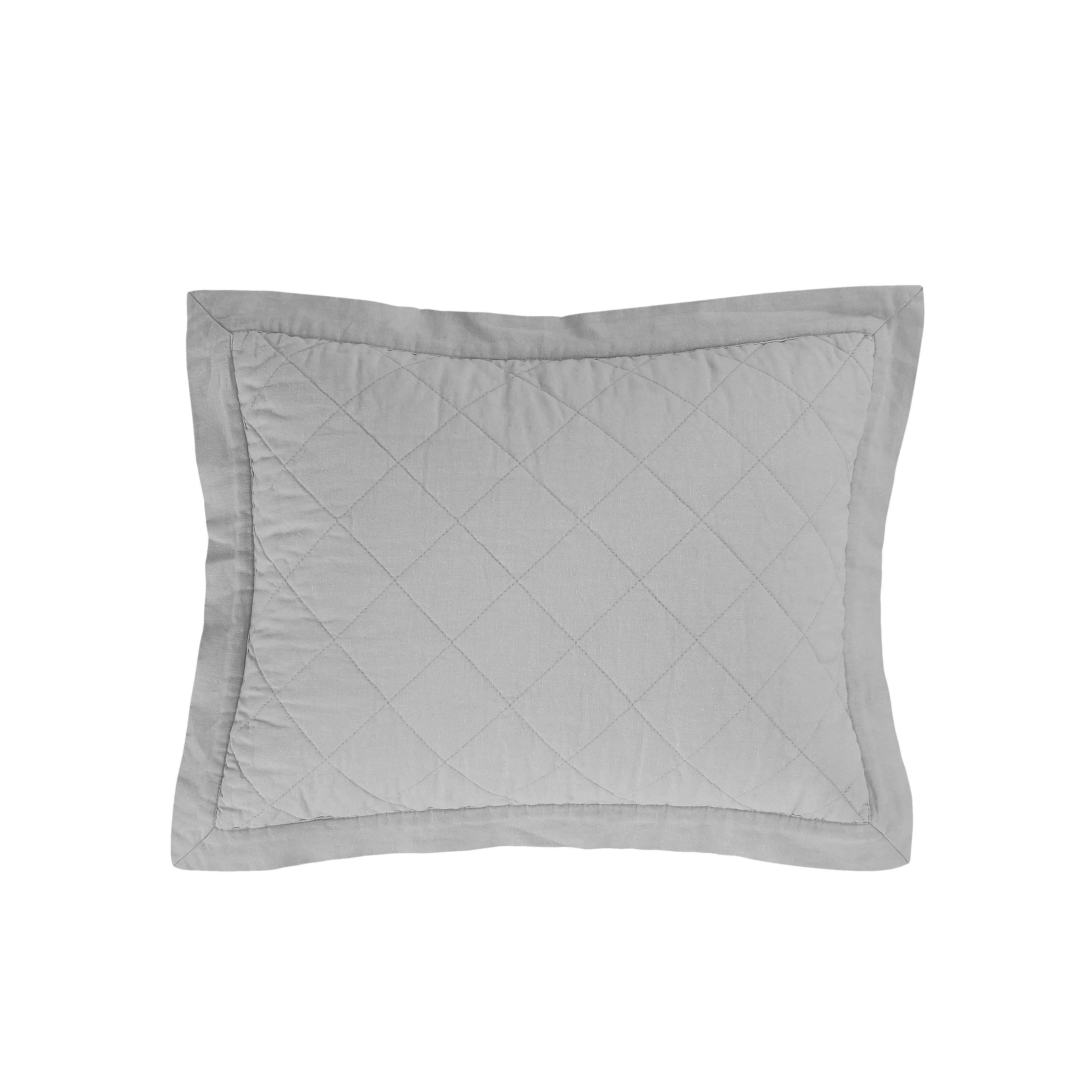 Linen Cotton Diamond Quilted Boudoir Pillow