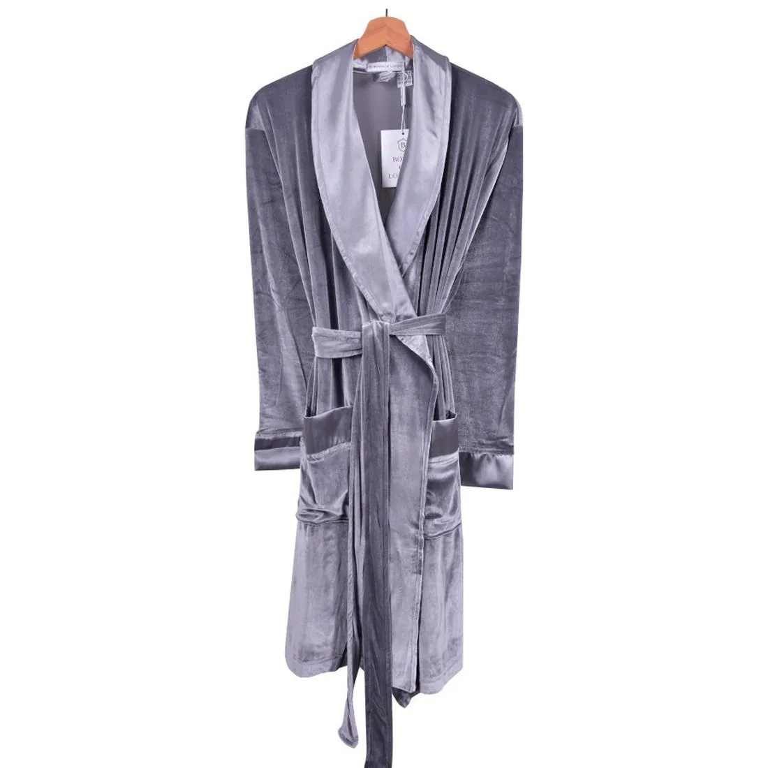 Lunar Ladies Velvet Robe in Grey