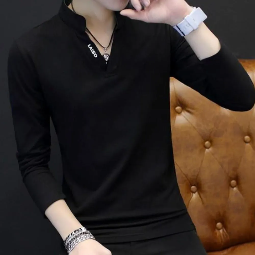 Mens Band Collar Shirt