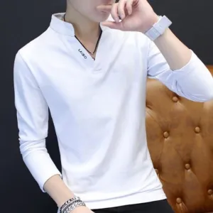 Mens Band Collar Shirt