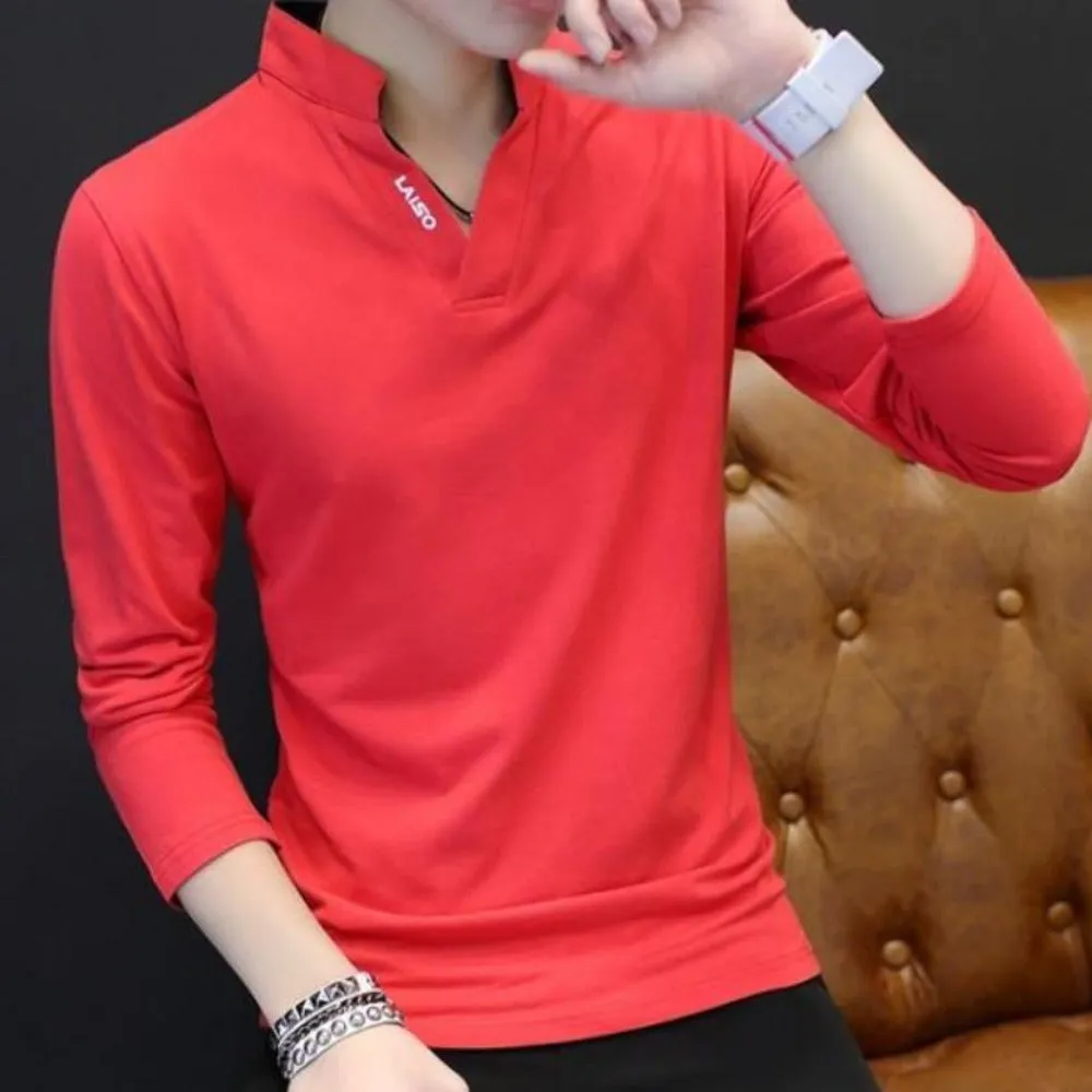 Mens Band Collar Shirt