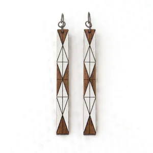 Mies Earring Walnut & Platinum