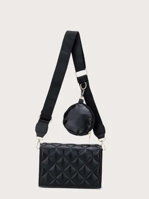 Minimalist Quilted Crossbody With Purse