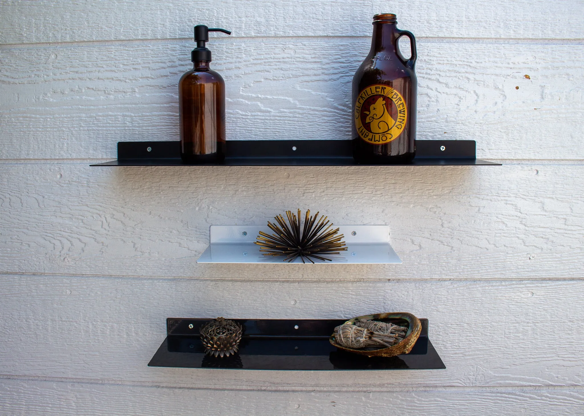 Modern Metal Floating Shelf - Floating Kitchen Shelf - Heavy Duty Shelf - Minimalist Home Shelf - Metal Wall Decor - Bathroom Shelf