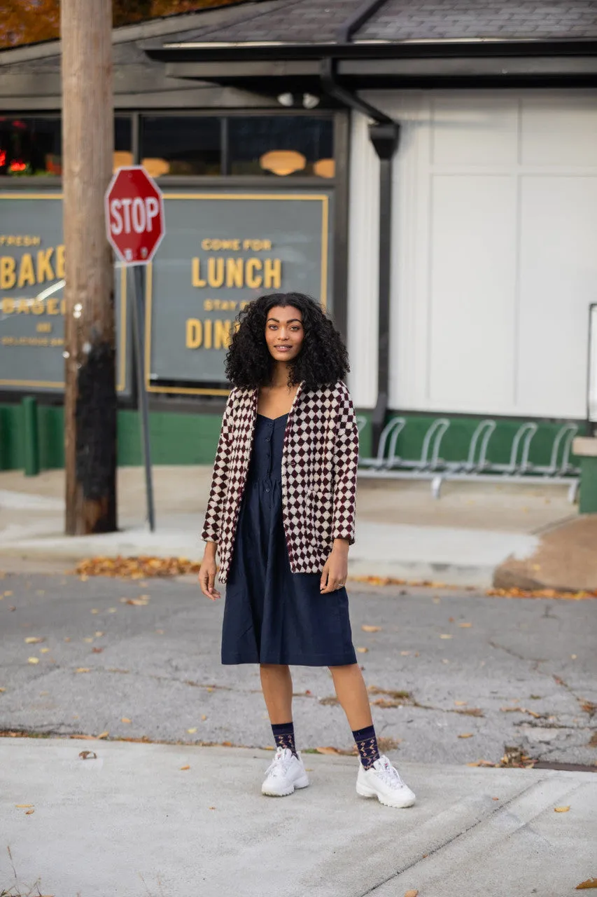 Portuguese Wool Pieper in Red and Black Check - L Left