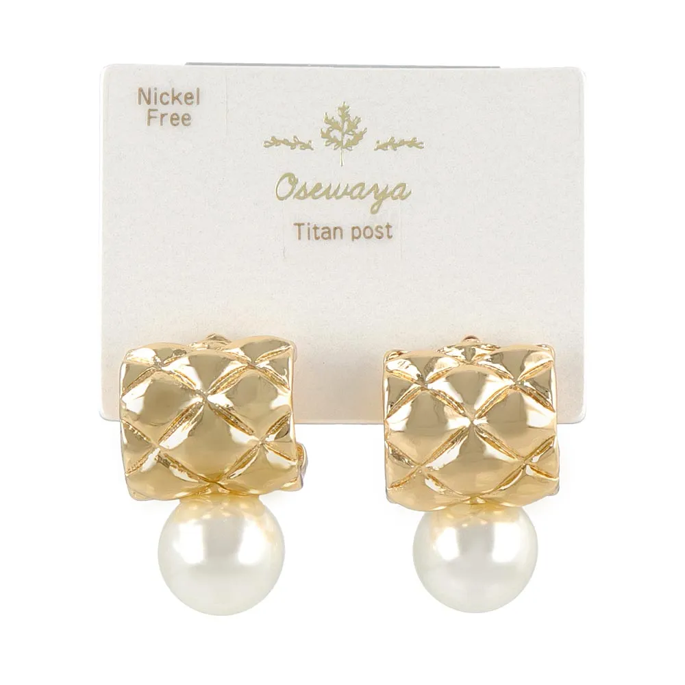 Quilted Curl Titanium Earrings