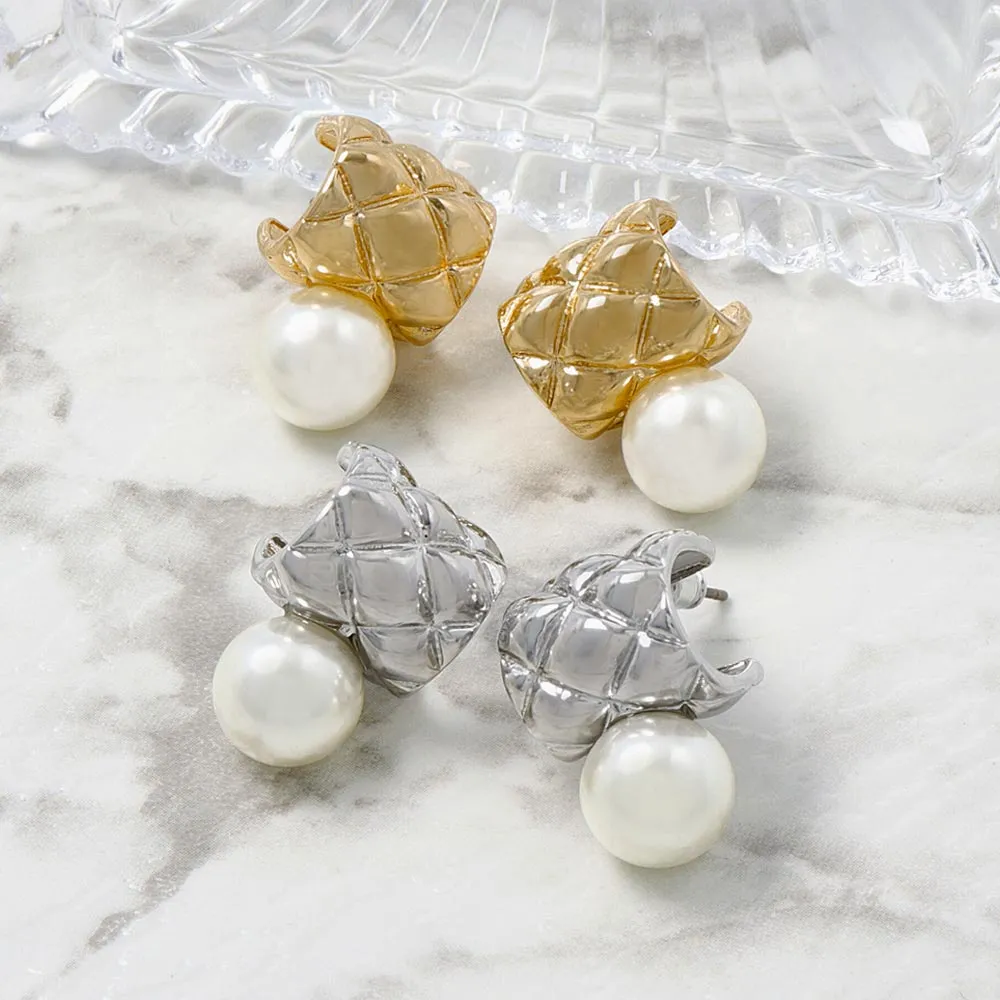 Quilted Curl Titanium Earrings