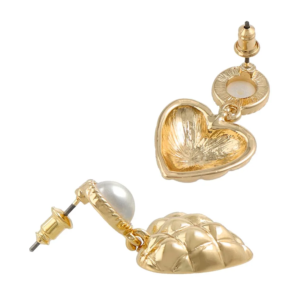 Quilted Heart Titanium Earrings