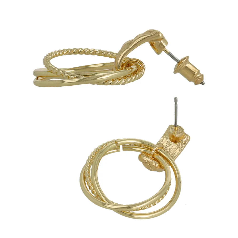 Quilted Multi Hoop Earrings