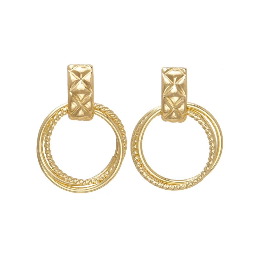Quilted Multi Hoop Earrings