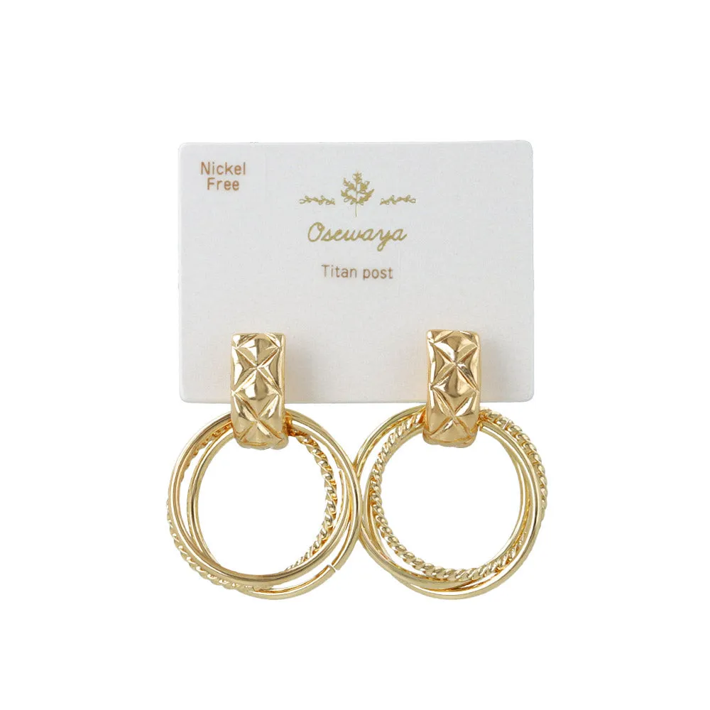Quilted Multi Hoop Earrings