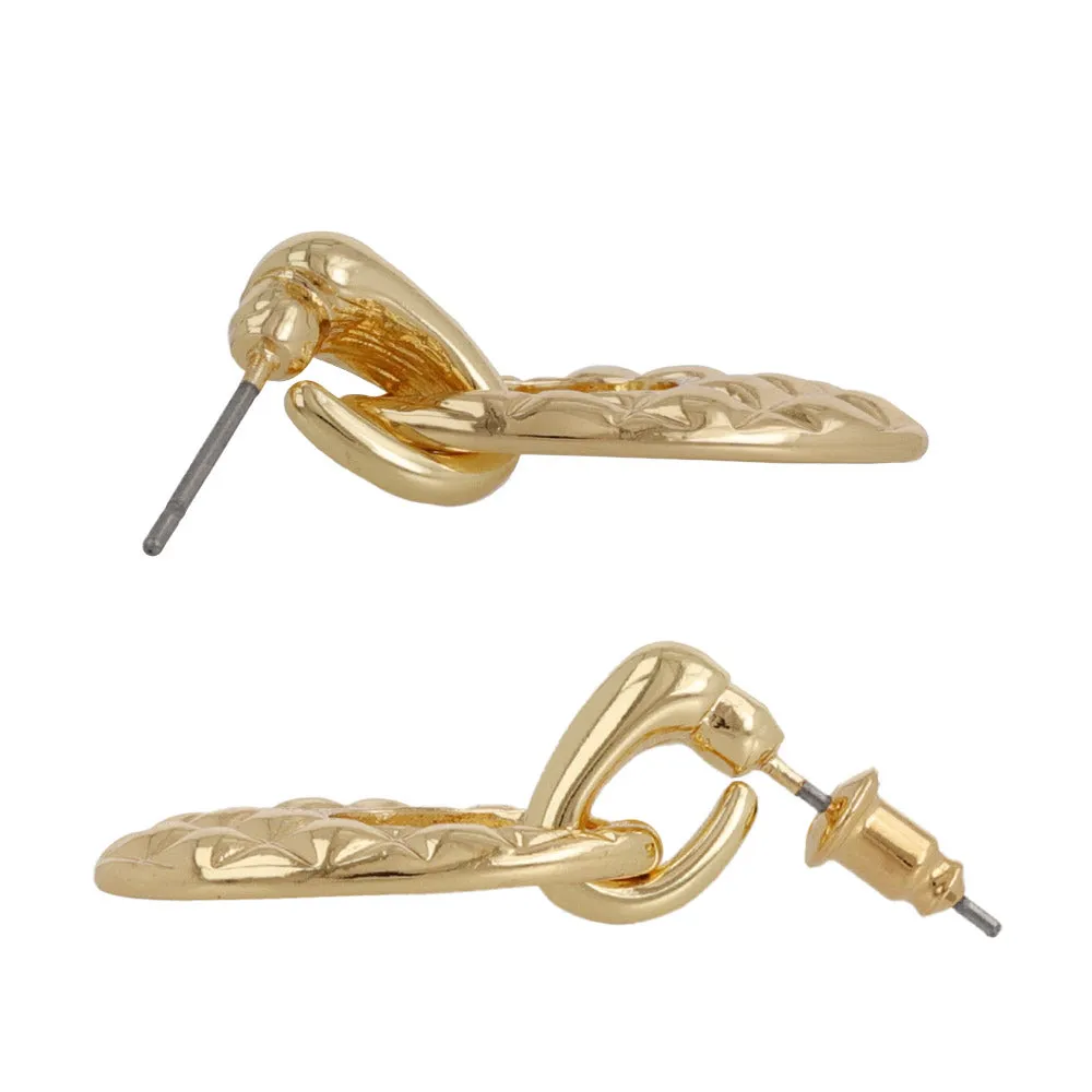 Quilted Oval Drop Earrings