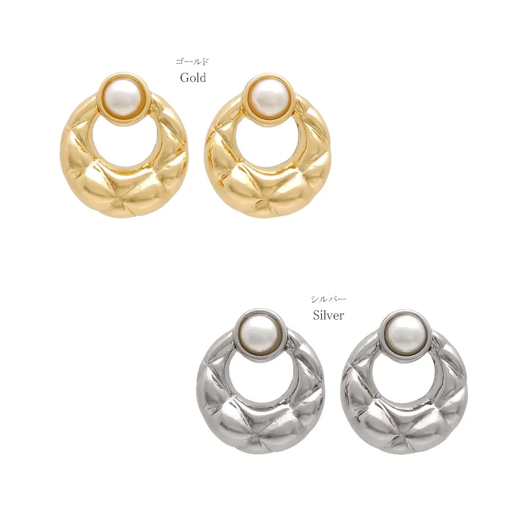 Quilted Oval Titanium Earrings