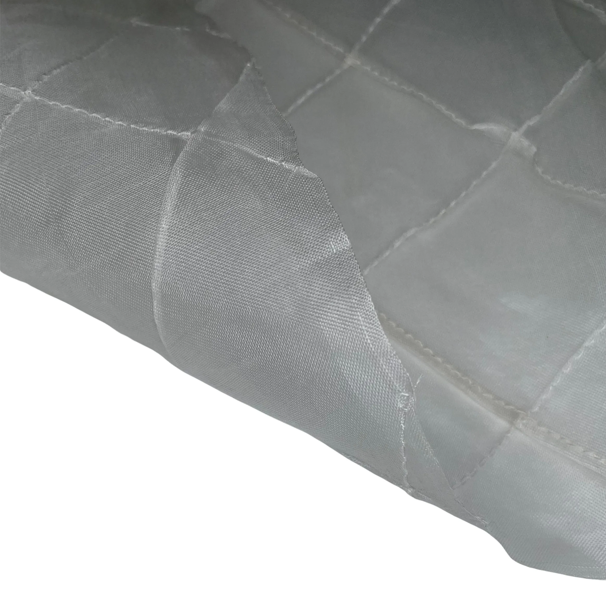 Quilted Silk Organza - White